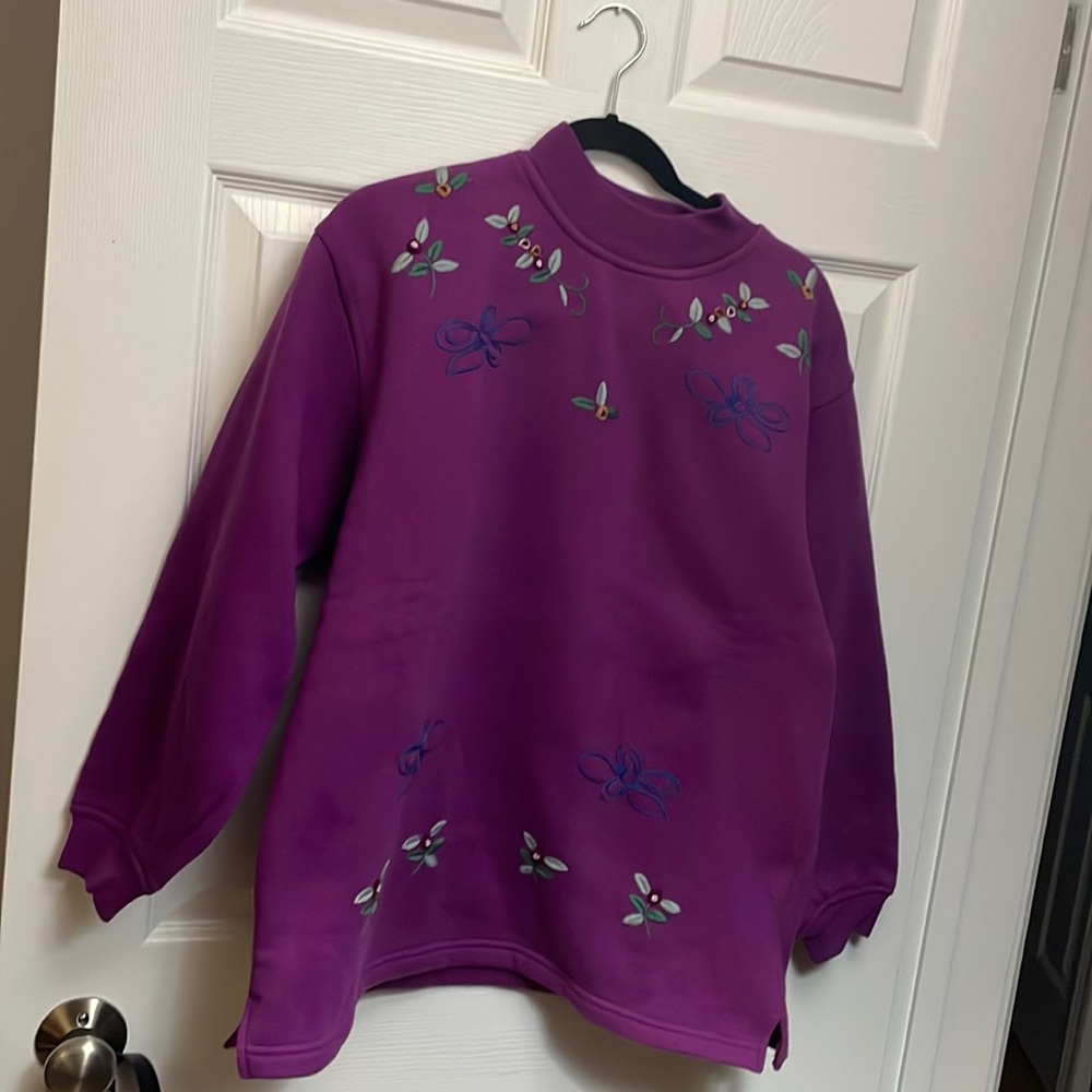 VINTAGE Second Windy comfy mock neck  sweatshirt